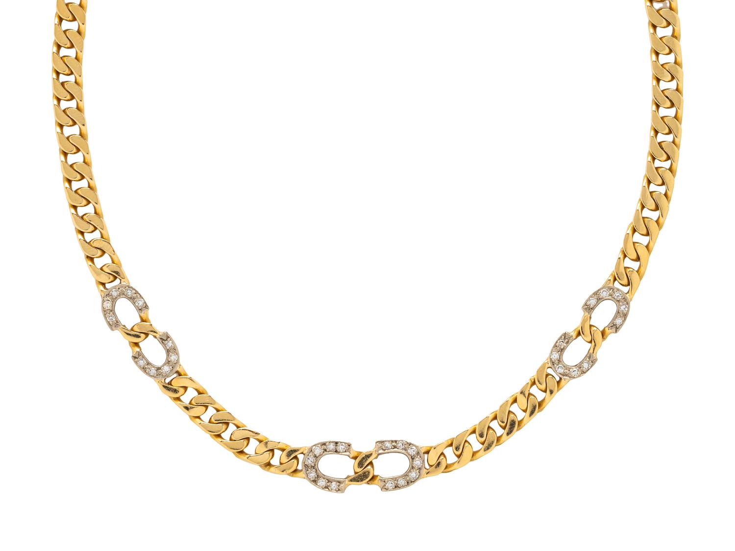 BICOLOR GOLD AND DIAMOND NECKLACE
