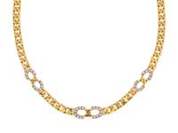 BICOLOR GOLD AND DIAMOND NECKLACE