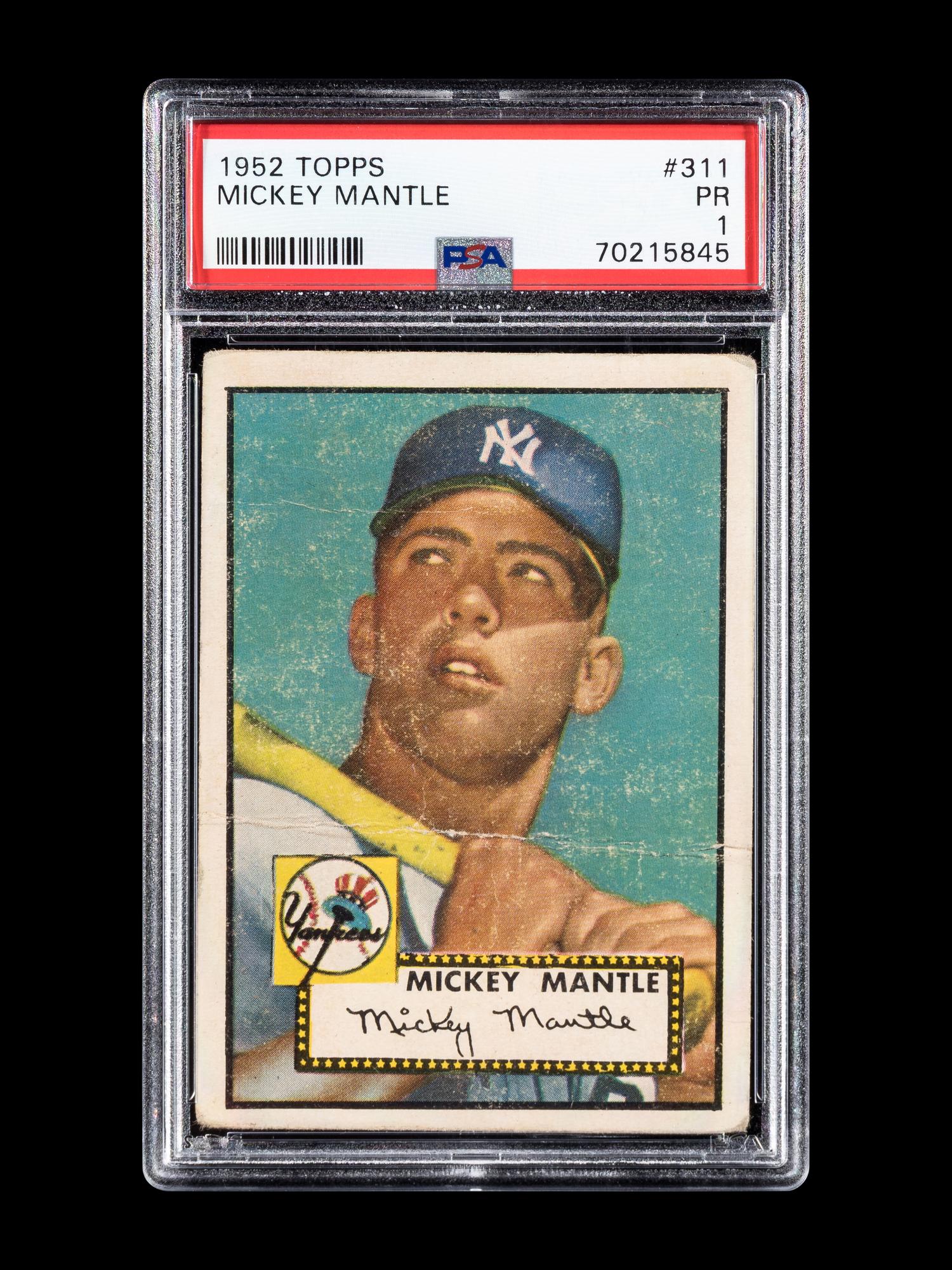 A 1952 Topps Mickey Mantle Rookie Baseball Card No. 311 (PSA 1)