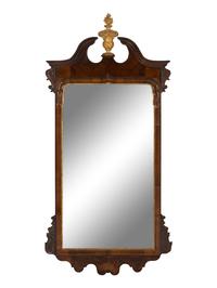 A George I Walnut and Parcel-Gilt Mirror
