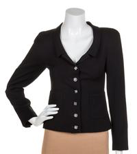 A Chanel Black Wool Jacket, Size 38.