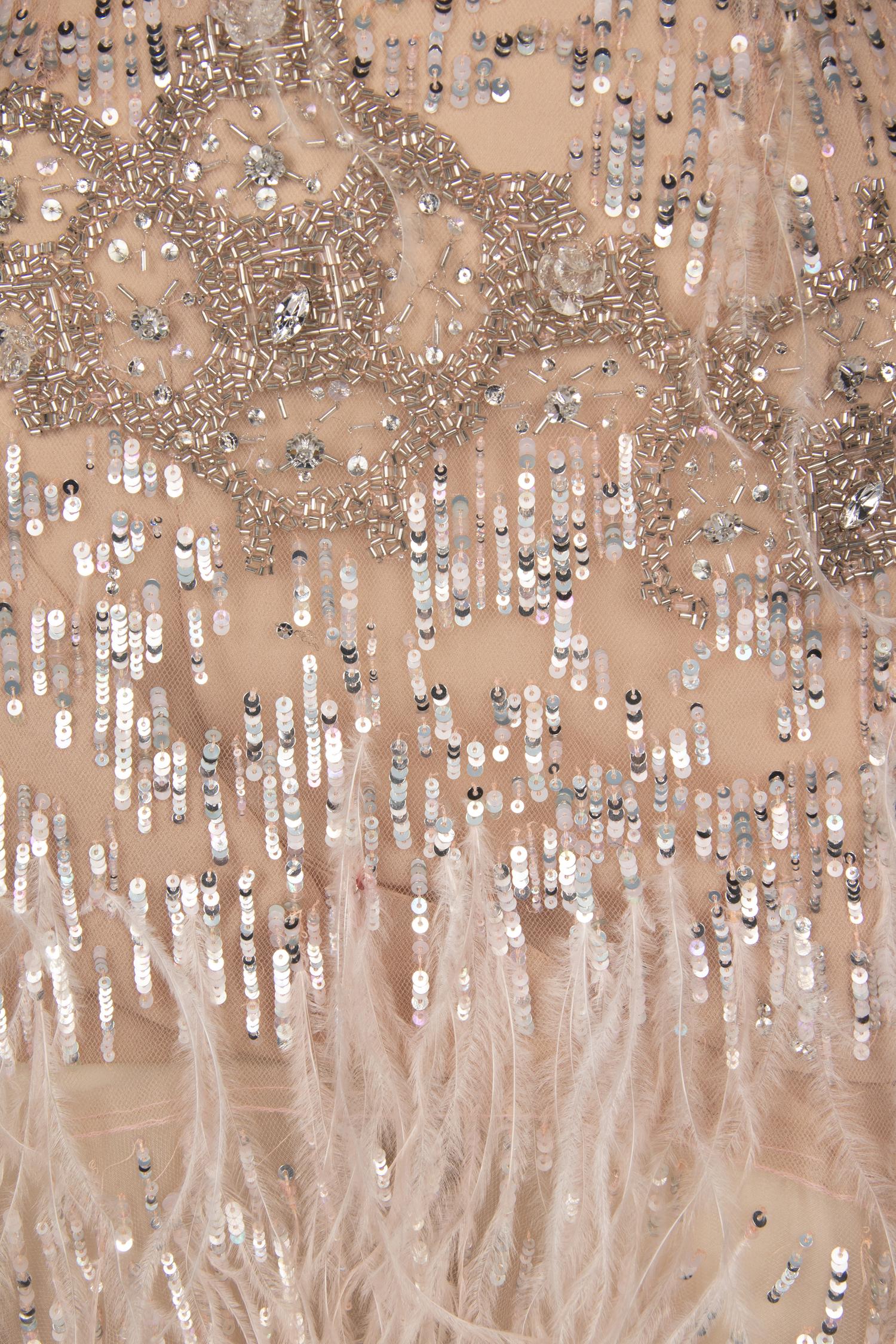 Oscar de la Renta Ostrich Feather Gown