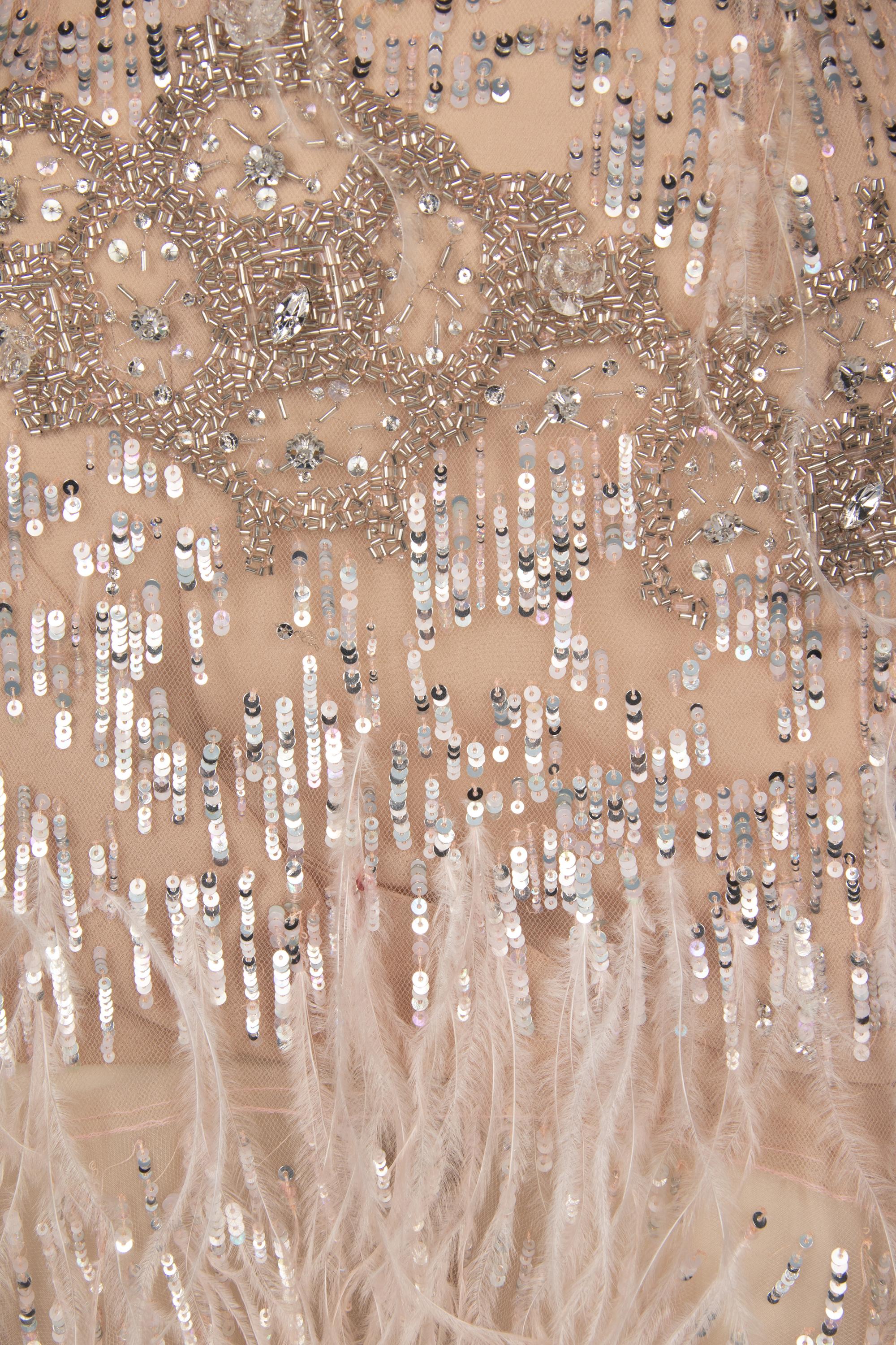Oscar de la Renta Ostrich Feather Gown