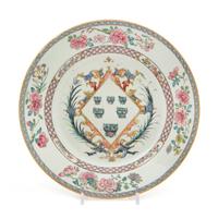 A Chinese Export Armorial Porcelain Plate