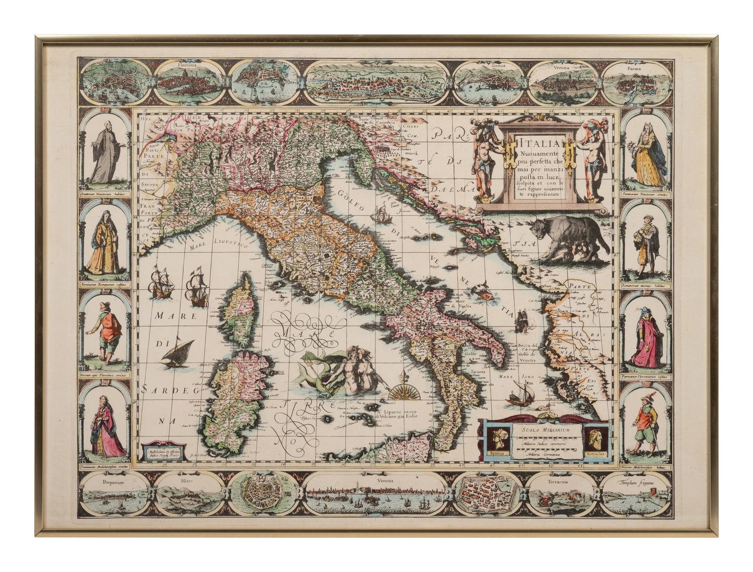 HONDIUS, Jodocus Jr. ( Dutch, 1595-1629) Italia Nuovamente Piu Perfetta . Amsterdam, 1617.