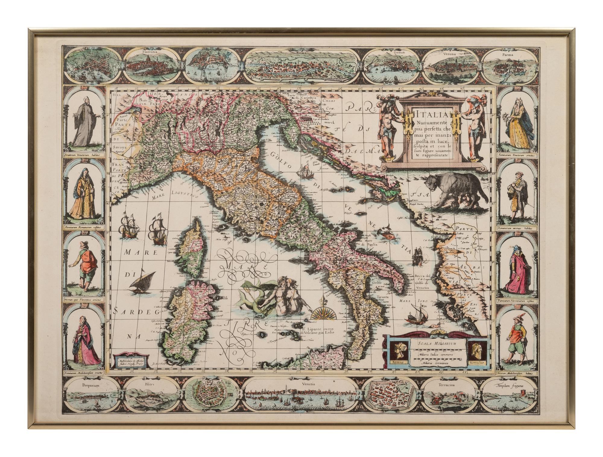 HONDIUS, Jodocus Jr. ( Dutch, 1595-1629) Italia Nuovamente Piu Perfetta . Amsterdam, 1617.
