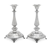 A Pair of Austrian Silver Candlesticks
