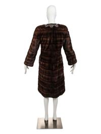 Badgley Mischka Mink Coat with Rhinestone