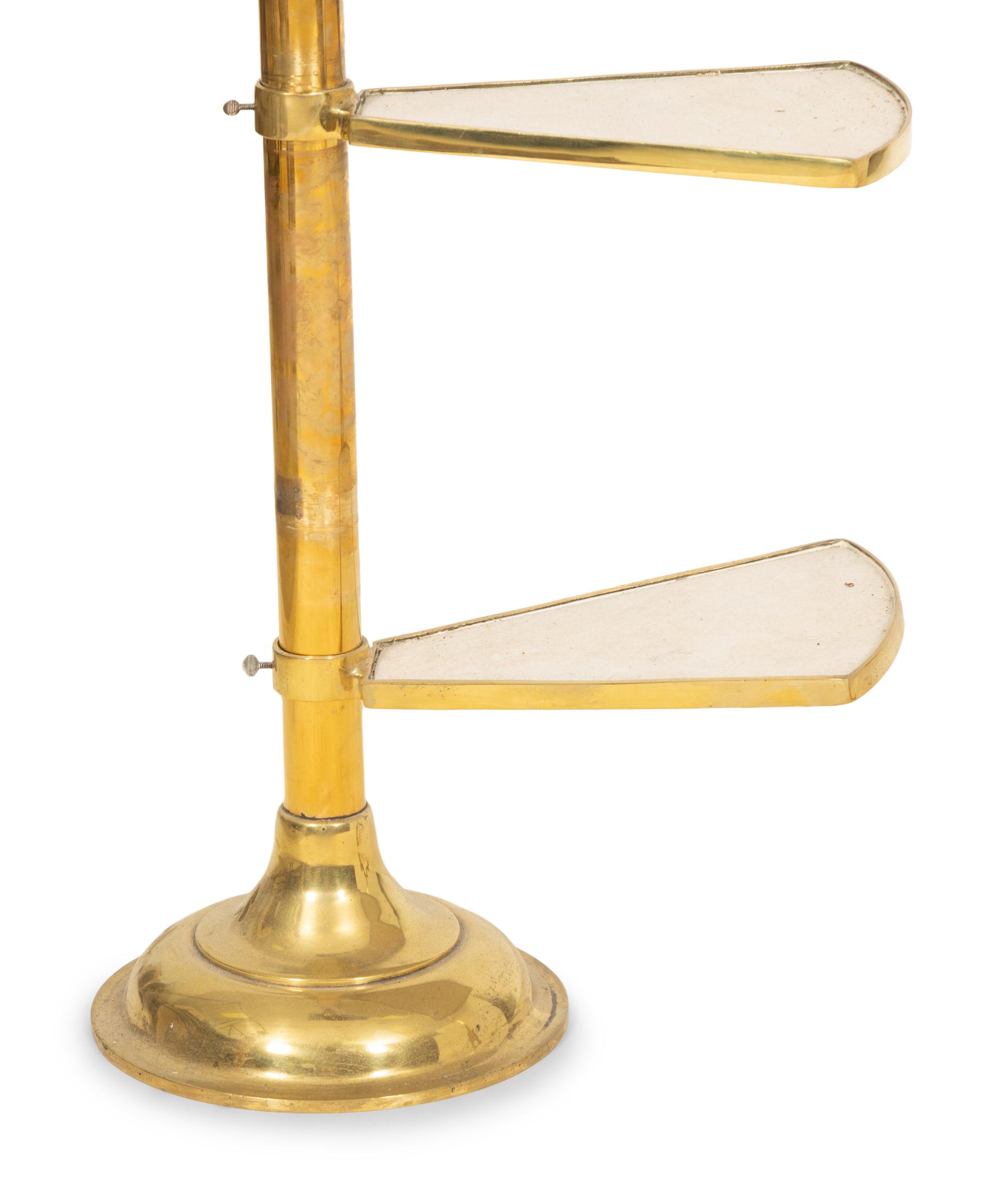 A Brass and Wood Valet Stand and a Brass Garment and Shoe Stand