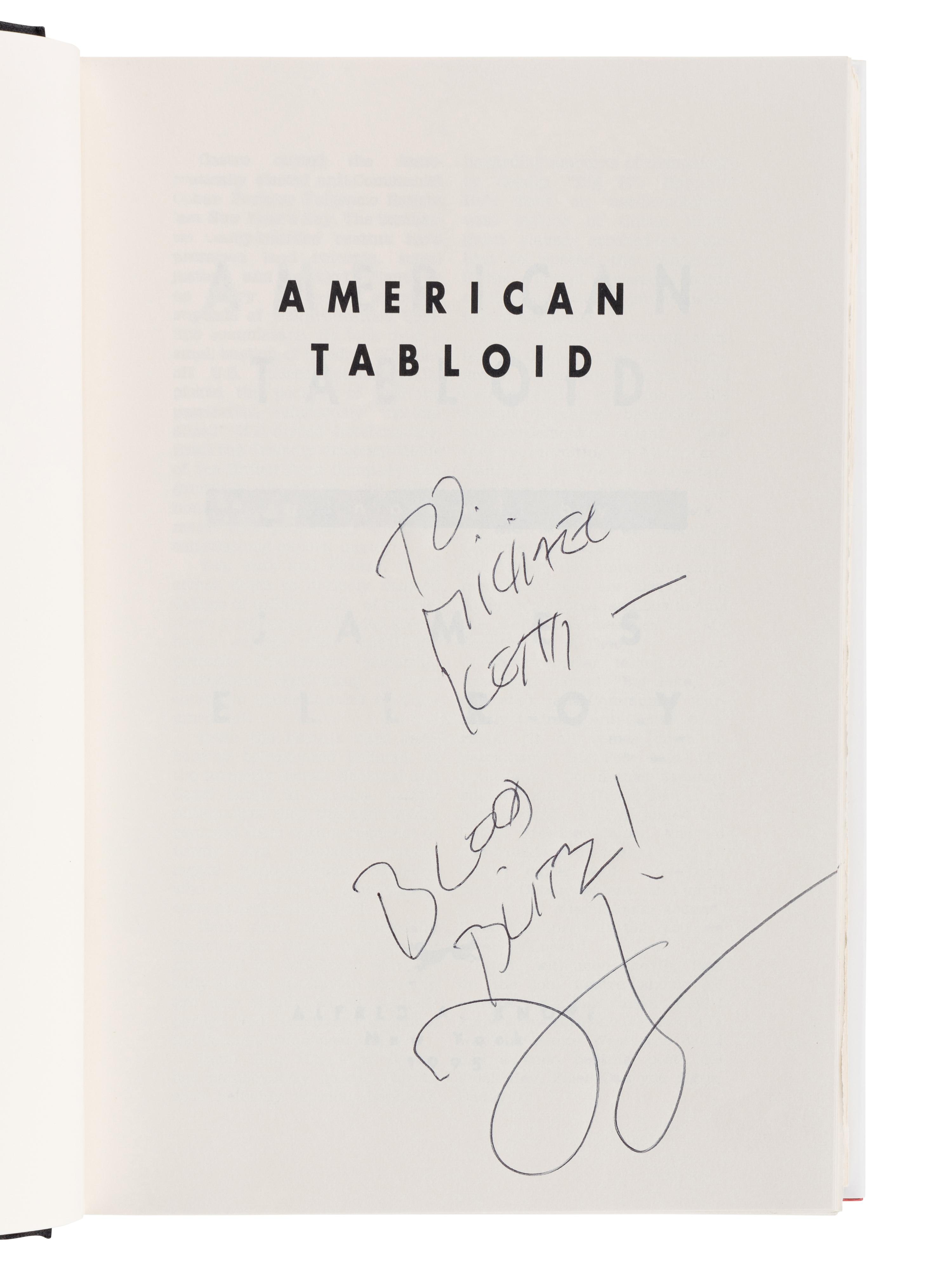 ELLROY, James (b. 1948). [The Underworld U.S.A. Trilogy:] American Tabloid . 1995. -- The Cold Six Thousand . 2001. -- Blood's A Rover . 2009. All New York: Alfred A. Knopf.