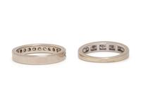 PAIR OF WHITE GOLD AND DIAMOND BANDS