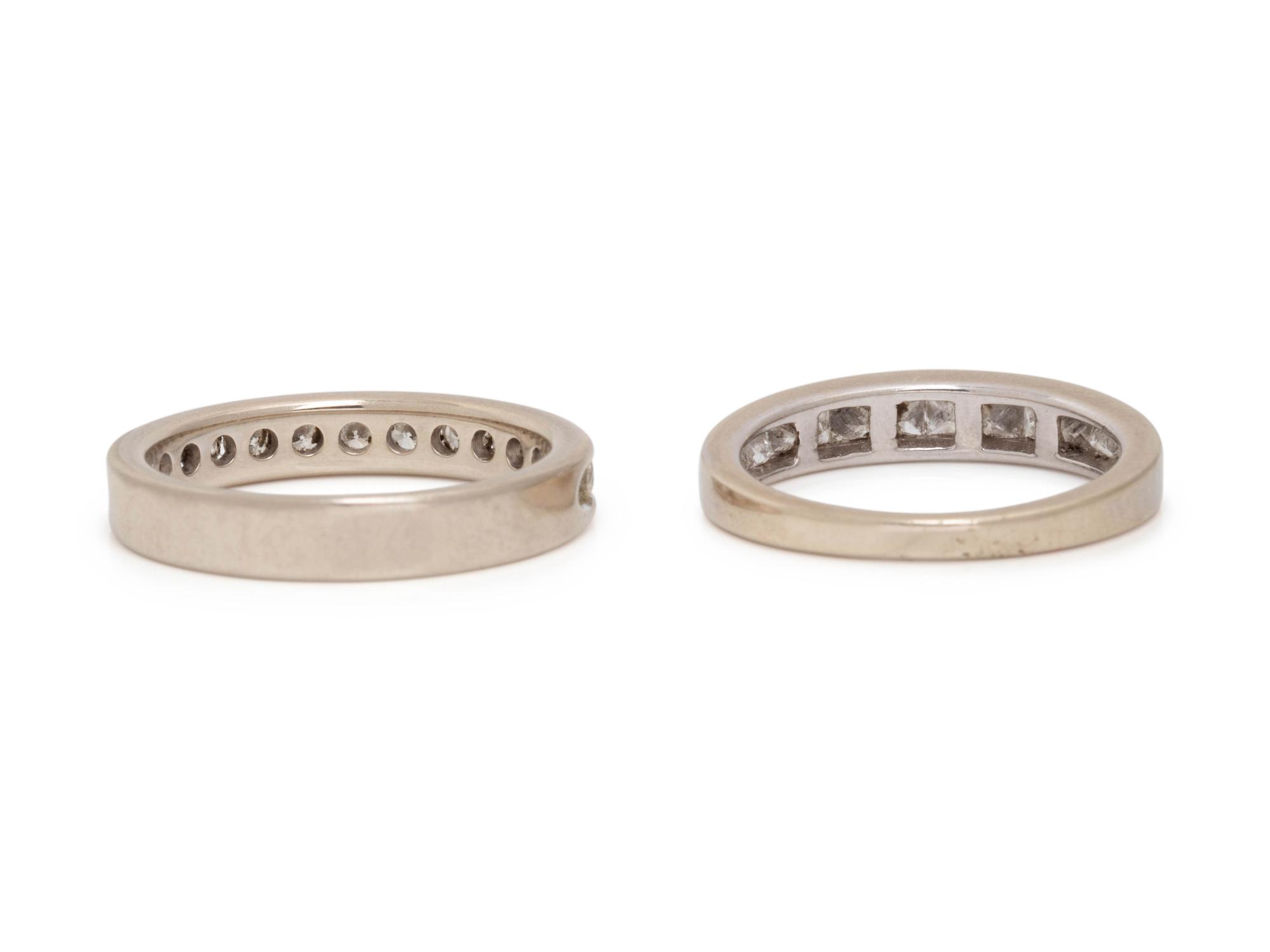 PAIR OF WHITE GOLD AND DIAMOND BANDS