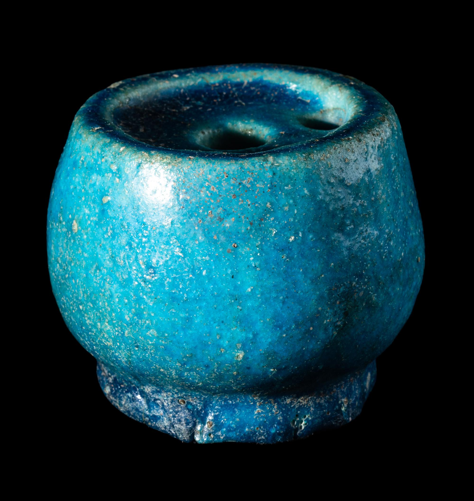 A Romano-Egyptian Faience Inkwell
