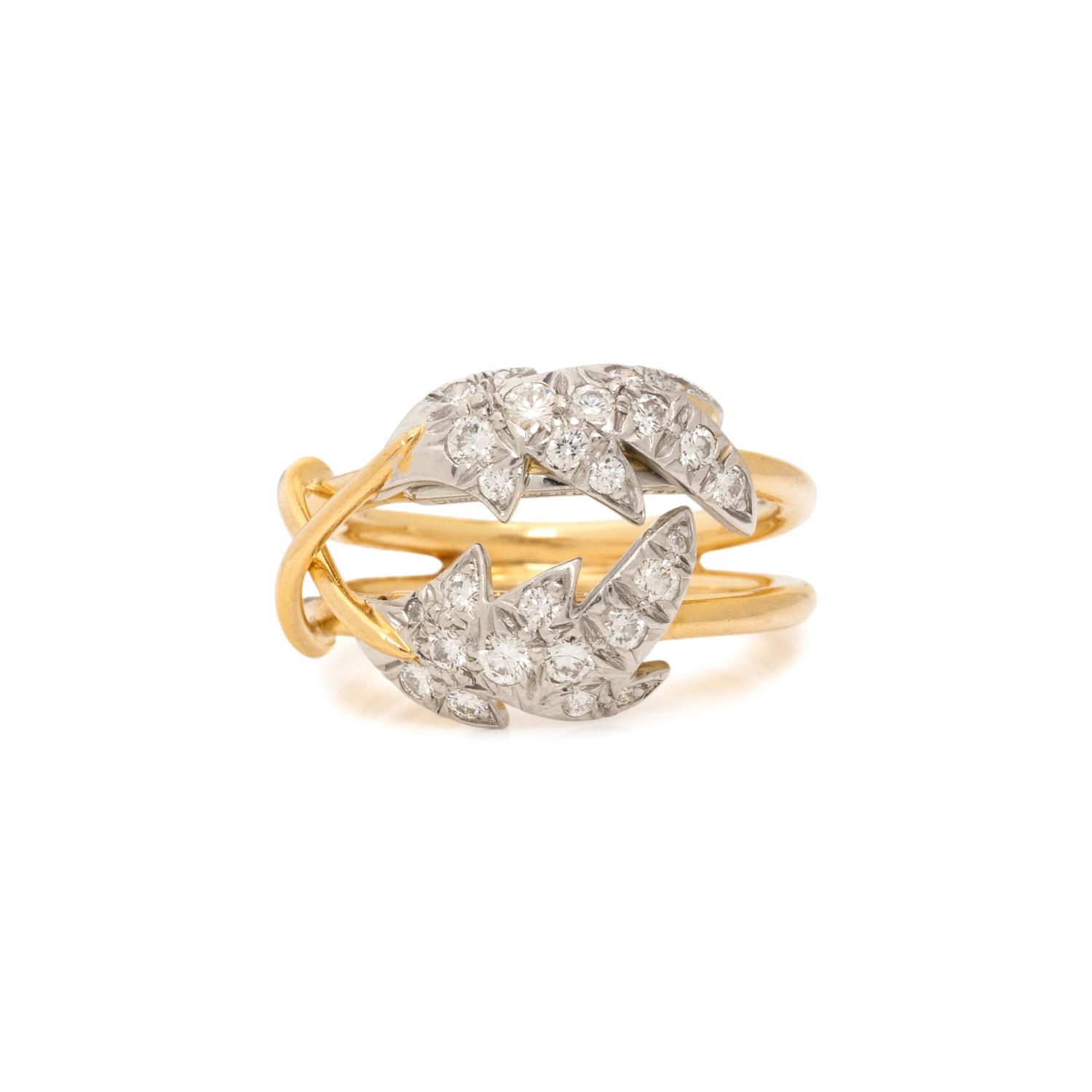 TIFFANY & CO., SCHLUMBERGER, DIAMOND 'TWO LEAVES' RING