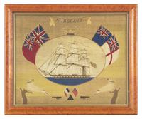 Two Sailor-Made Woolwork Pictures, England, 19th Century