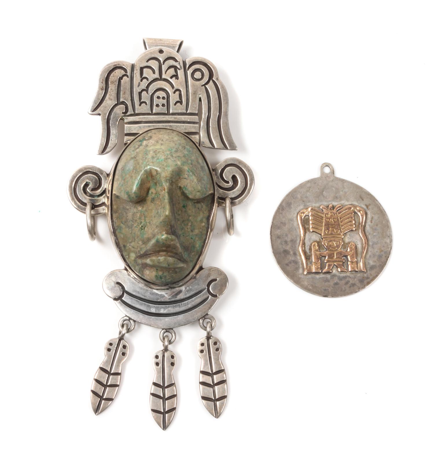 Two Southwestern Pendants Height of first 4 inches