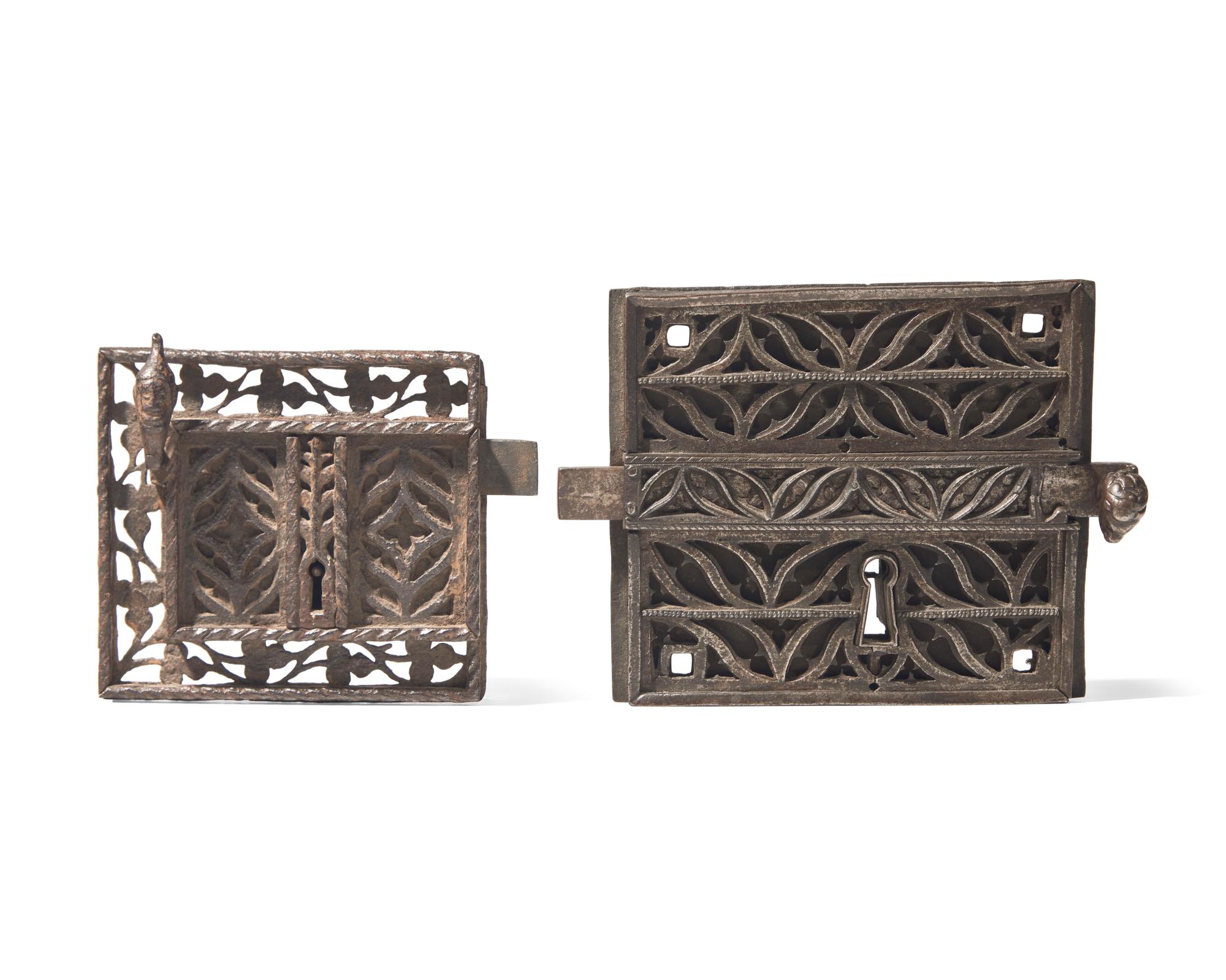Two Wrought Iron Lock Plates, French, 16th Century