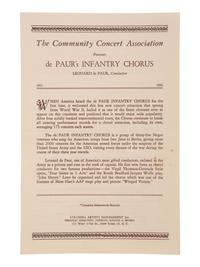 [MUSIC] -- [DE PAUR, Leonard (1914-1998)]. Concert program from the 5th Annual Tour of de Paur's Infantry Chorus. Spring 1951.