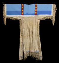 A Shoshone Beaded Hide Dress Length 55 x width 48 inches. — CIRCA 1885