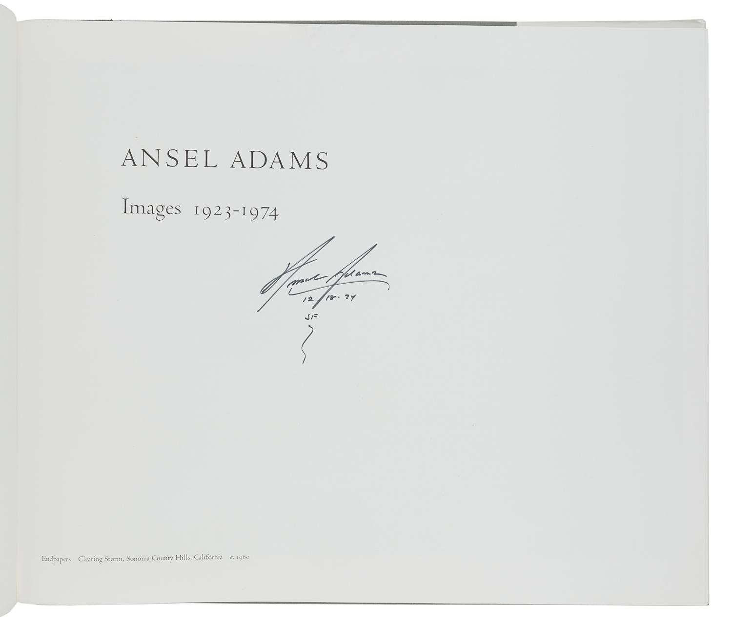 [FINE PRESS & LIVRE D'ARTISTE]. -- ADAMS, Ansel (1902-1984). Images 1923-1974. Boston: New York Graphic Society, 1974.