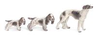 Three Dahl Jensen Copenhagen Porcelain Figures Width of widest 9 1/2 inches. — 20TH CENTURY