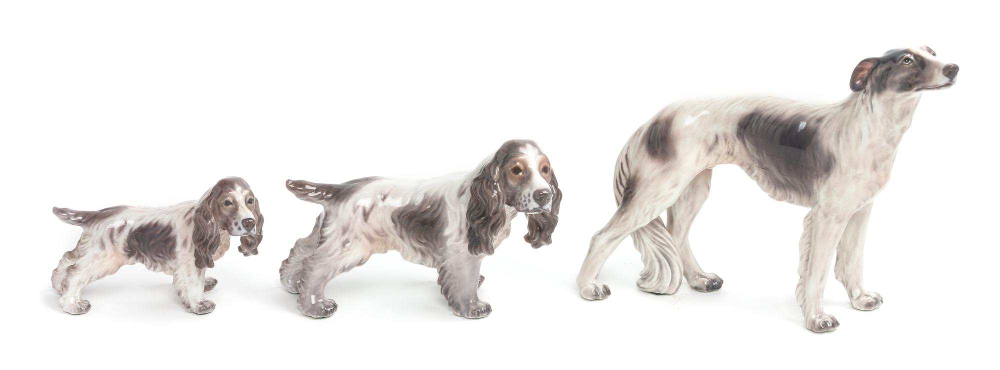 Three Dahl Jensen Copenhagen Porcelain Figures Width of widest 9 1/2 inches. — 20TH CENTURY