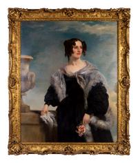 A Portrait of a Lady Holding a Sprig of Flowers, Said to be Princess Clementine von Metternich