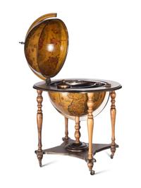 A Continental Terrestrial Globe Bar Cart