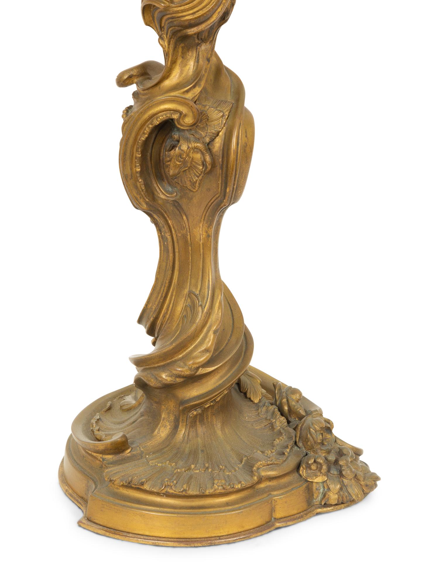 A Louis XV Stye Gilt Metal Table Lamp