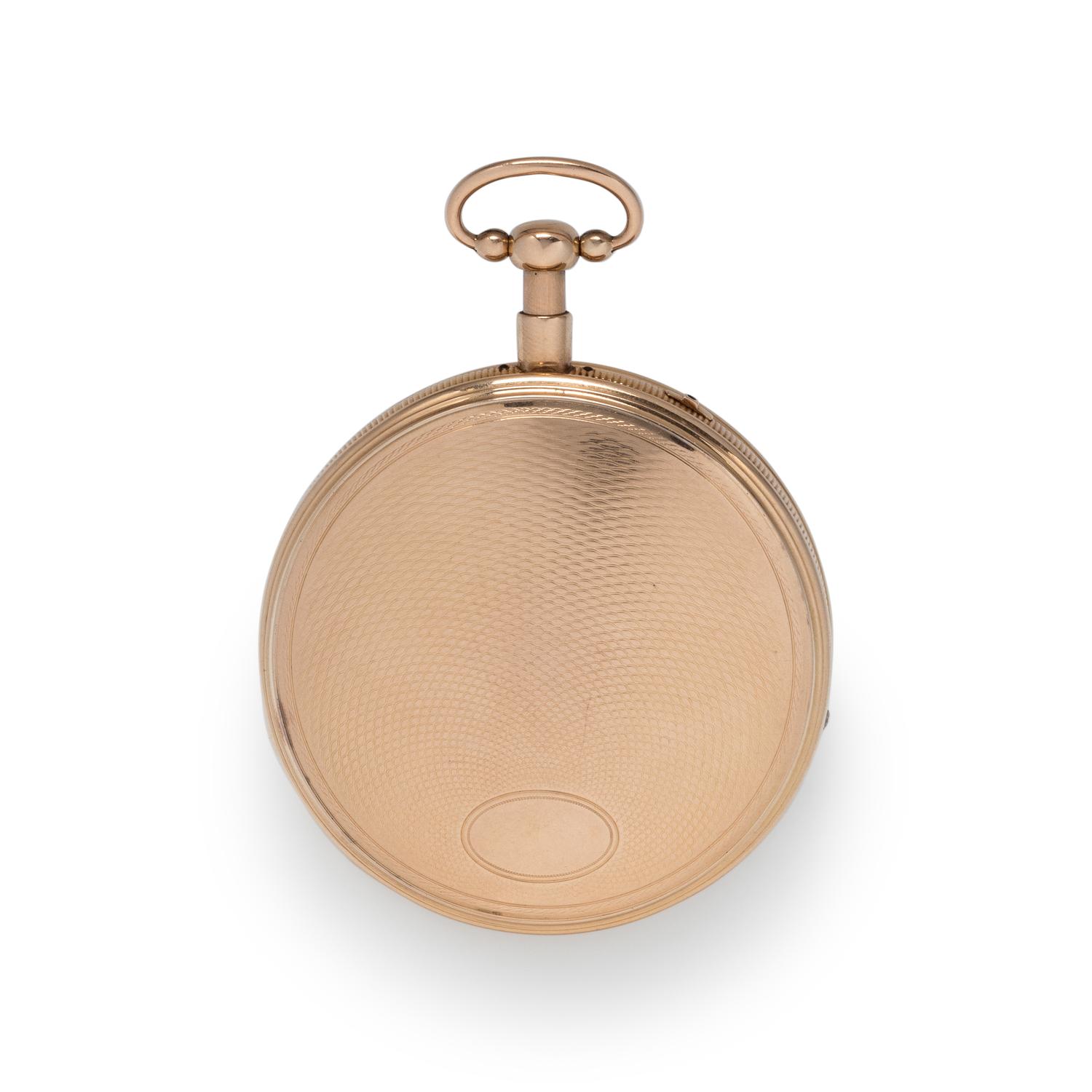 18K PINK GOLD MINUTE REPEATER OPEN FACE POCKET WATCH