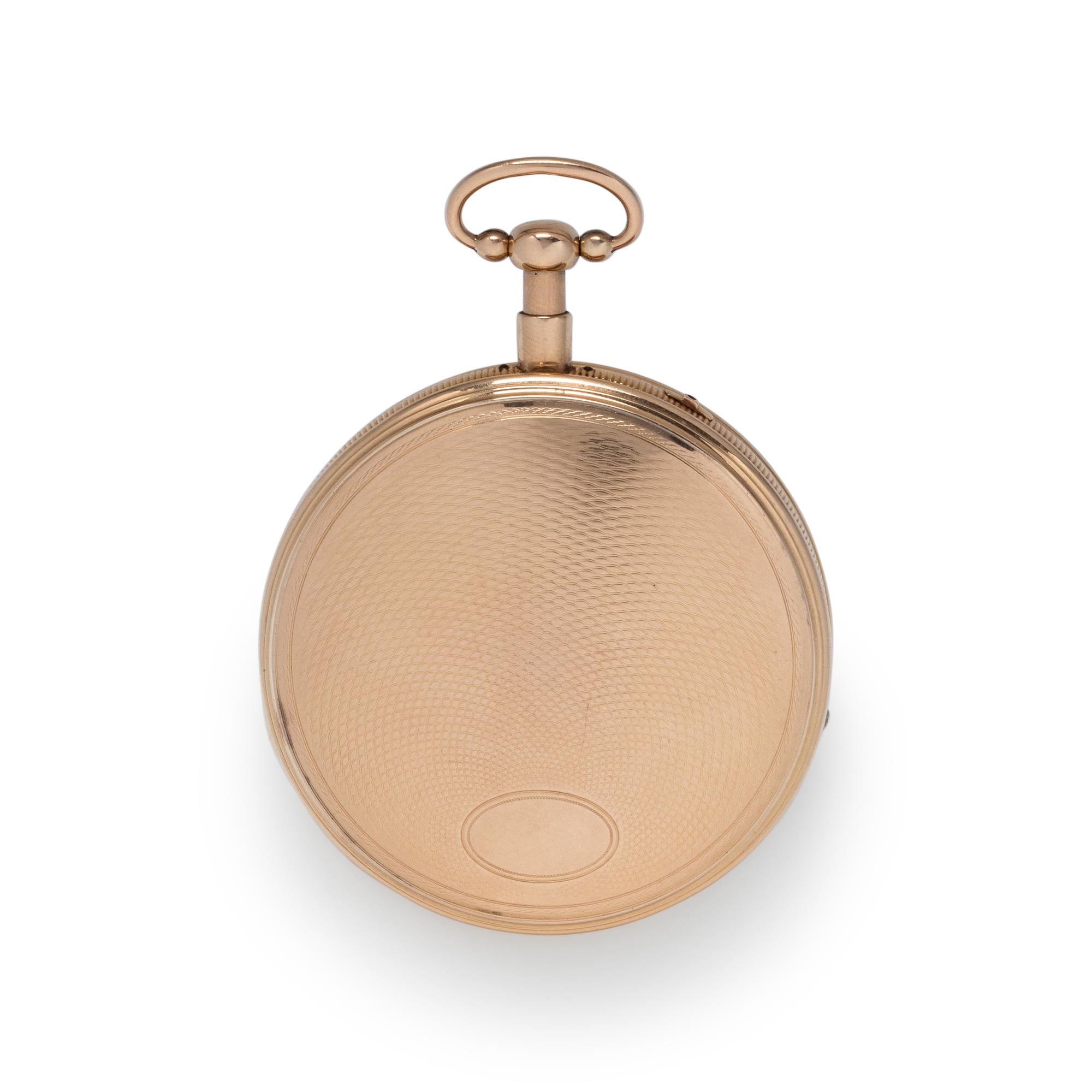 18K PINK GOLD MINUTE REPEATER OPEN FACE POCKET WATCH