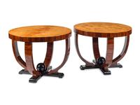 A Pair of Art Deco Style Part-Ebonized Tables