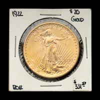A 1922 Saint-Gaudens $20 Gold Coin
