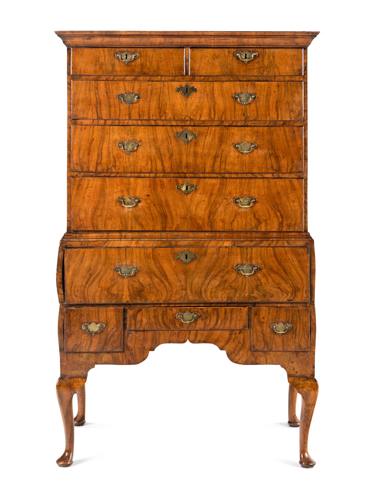 A George II Walnut High Chest