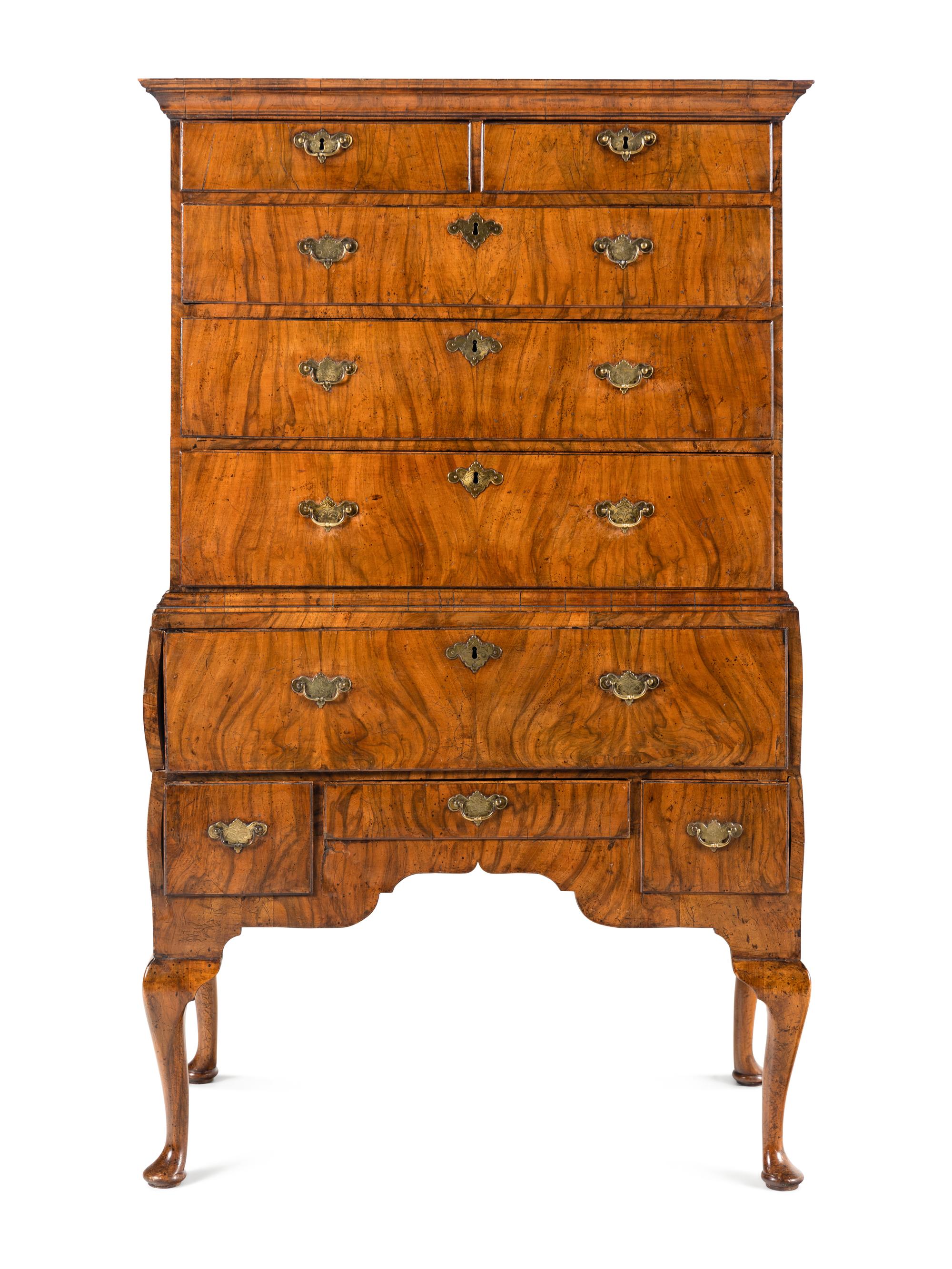 A George II Walnut High Chest