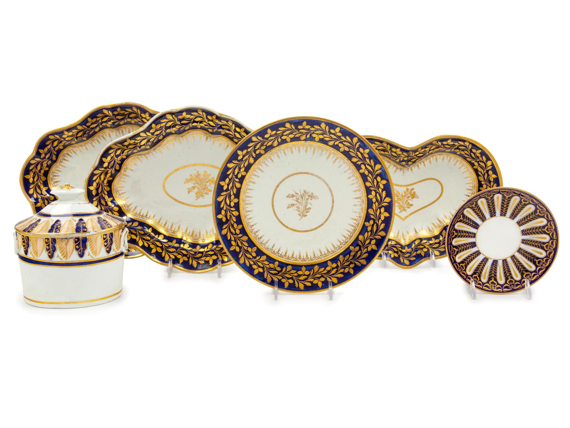 Six English Porcelain Table Articles