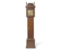 A Queen Anne inlaid and burl walnut veneered and inlaid tall case clock, works by John Sanderson, Wigton, England, early 18th century
