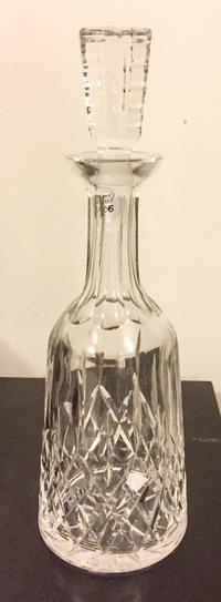 A Waterford Cut Glass Lismore Decanter Height 13 1/4 inches.