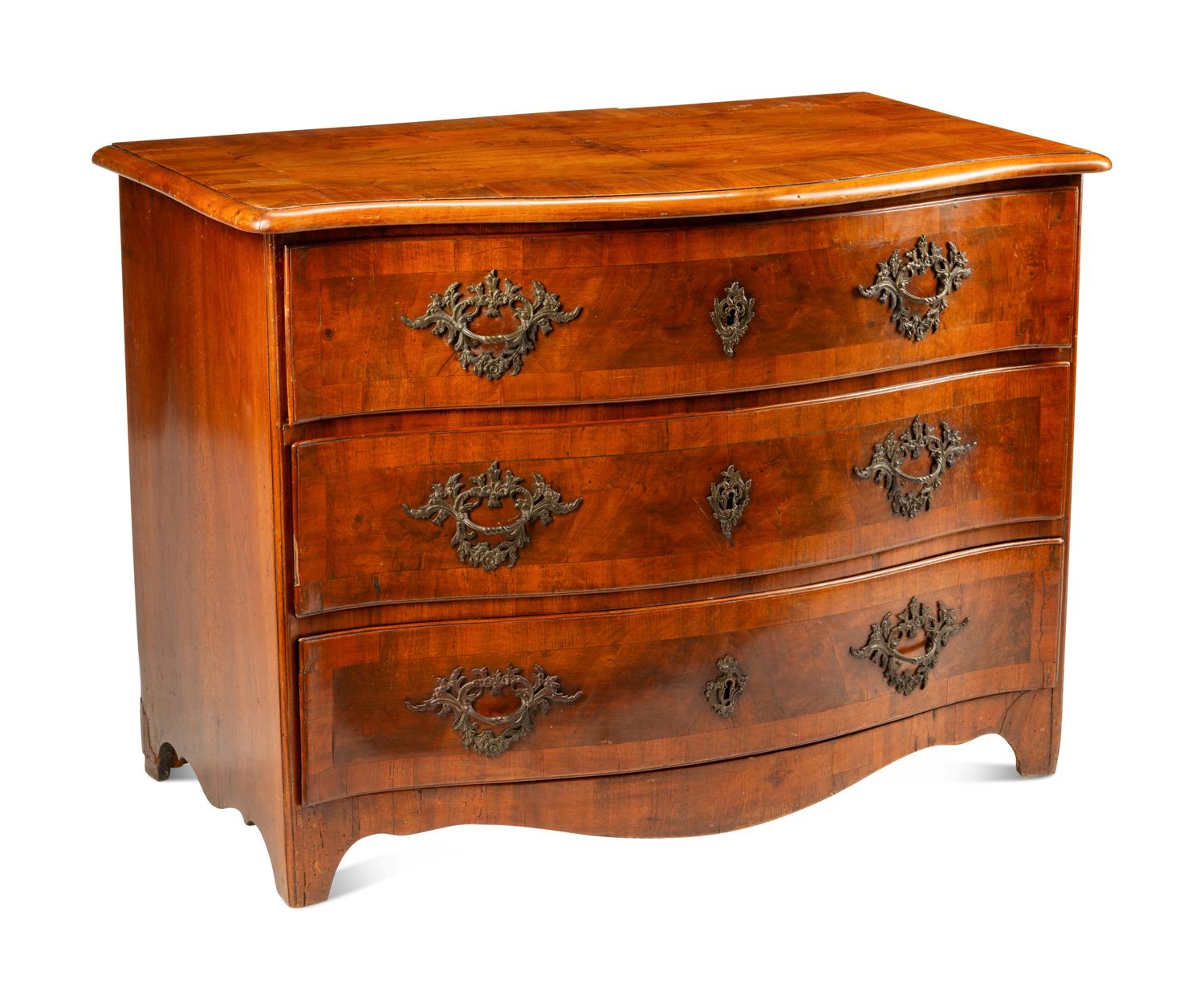 A Continental Walnut Commode