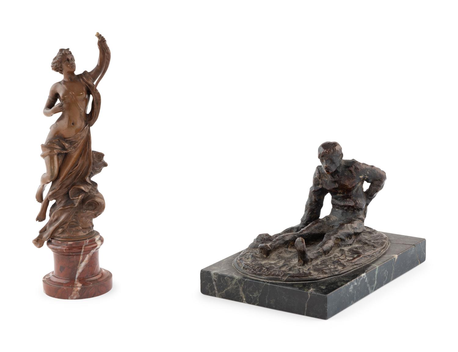 Two Patinated Bronze Figures, One by Carl Kauba