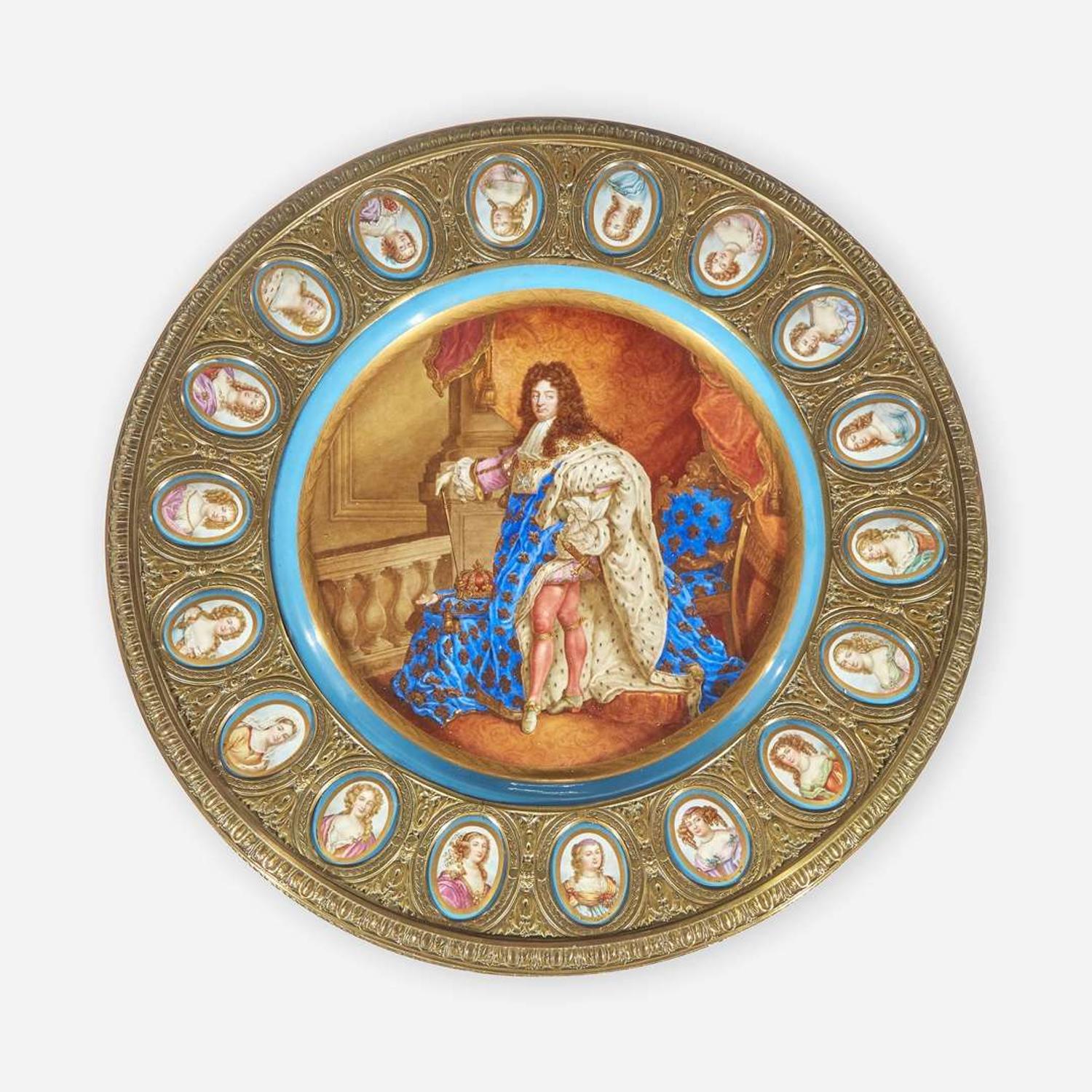 A Sèvres Style Porcelain Mounted Ebonized and Gilt-Bronze Gueridon Table Circa 1880