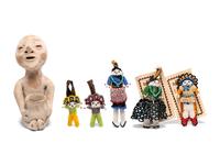 Tesuque Rain God and Zuni Beaded Ornaments