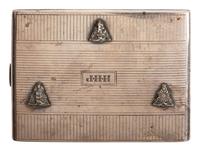 [WORLD WAR II]. Sterling cigarette case with US Naval Academy devices for 1923, 1924, and 1926.