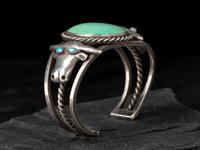 Silver and Turquoise Steer Cuff Bracelet