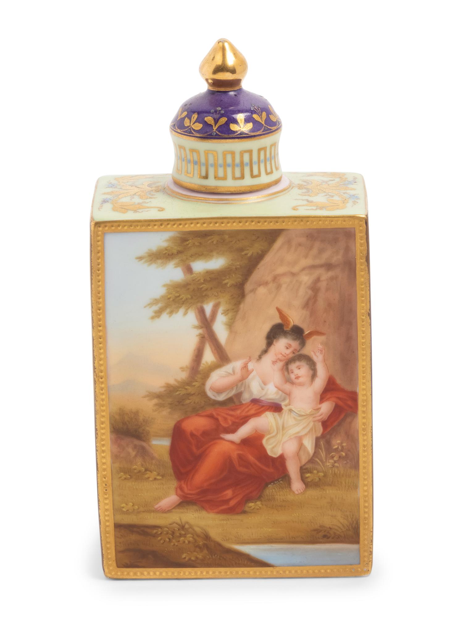 A Vienna Porcelain Tea Caddy