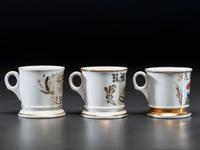 Three Oddfellows Porcelain Shaving Mugs