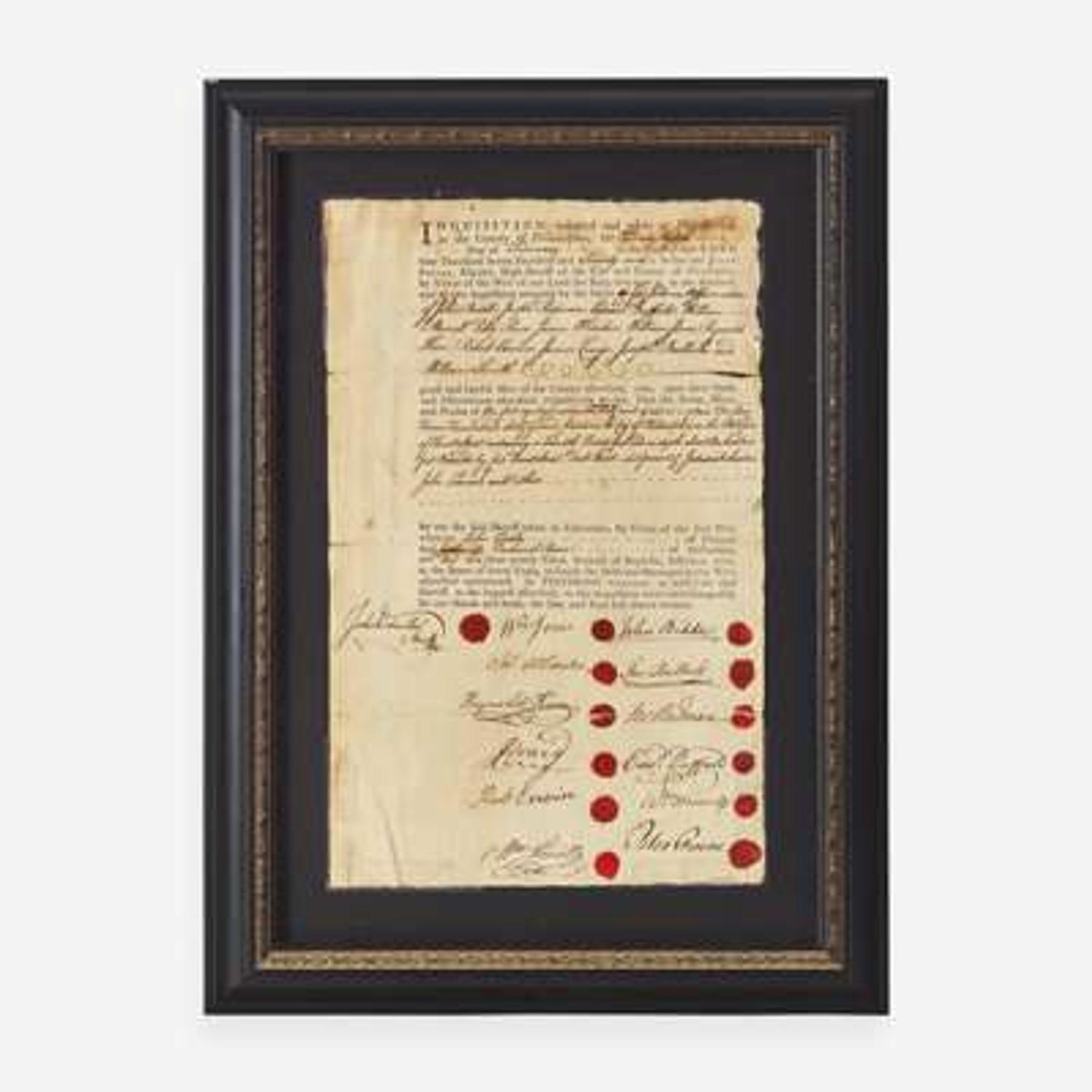 [Philadelphia & Pennsylvania] Biddle, John, et al. Partially-Printed Document, signed