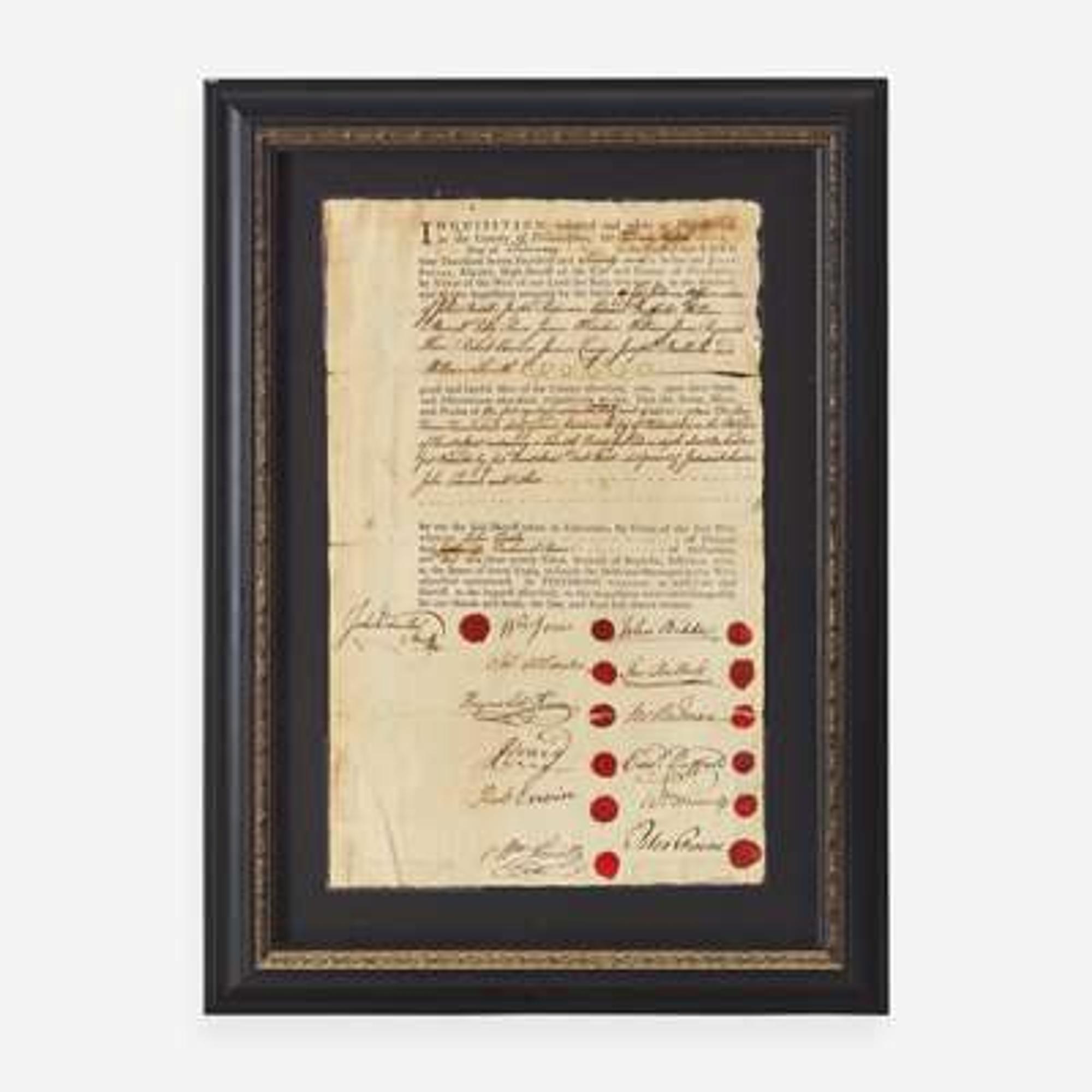 [Philadelphia & Pennsylvania] Biddle, John, et al. Partially-Printed Document, signed