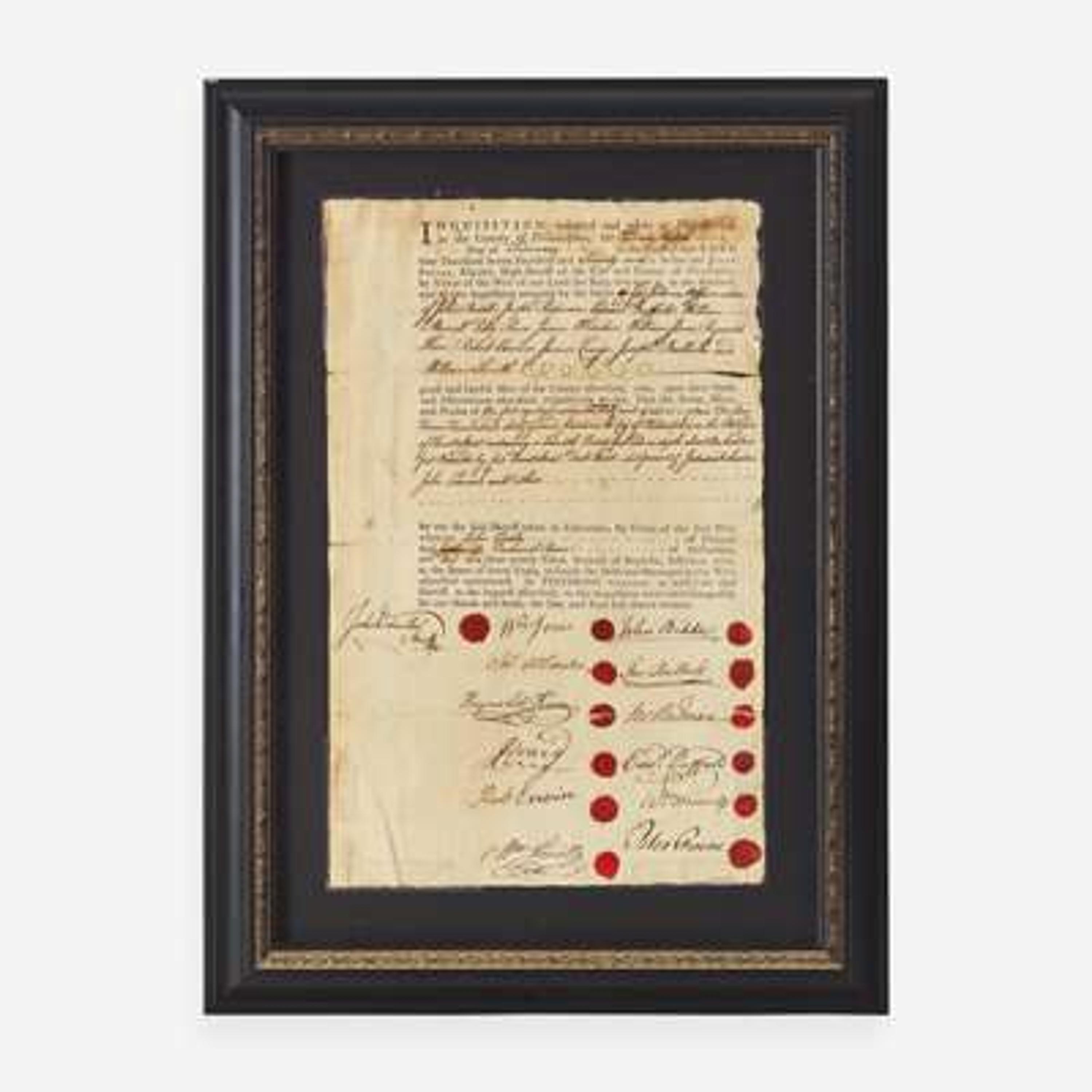 [Philadelphia & Pennsylvania] Biddle, John, et al. Partially-Printed Document, signed