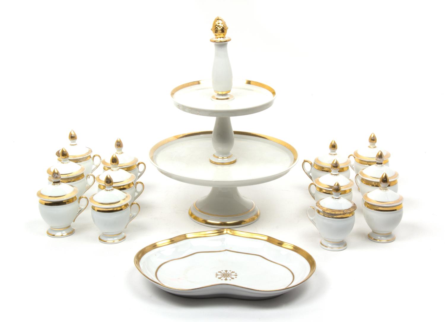 A Collection of Continental Porcelain Decorative Articles Height of tazza 13 3/4 inches. — 19TH/20TH CENTURY